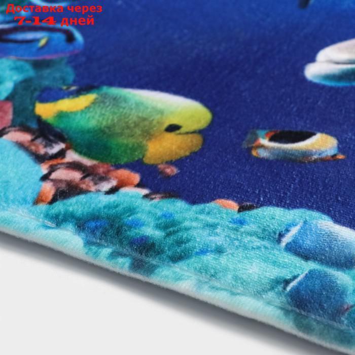 Набор ковриков для ванны и туалета "Морской мир", 2 шт: 40×50, 50×80 см - фото 5 - id-p227097154