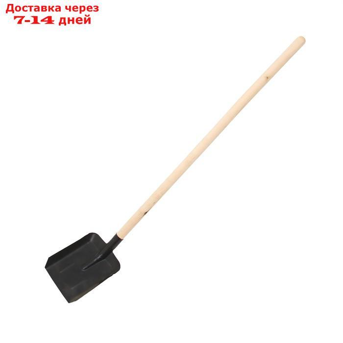 Лопата совковая, с рёбрами жёсткости, деревянный черенок - фото 1 - id-p227095476