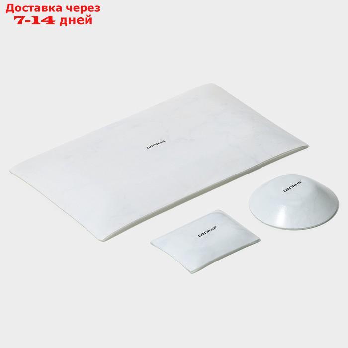 Набор для суши Доляна "Марбл белый", 3 предмета: соусники 8×2 / 8×6 см, подставка 25×15 см - фото 8 - id-p227016492