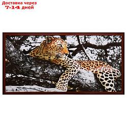 Картина "Леопард на дереве" 56х106см рамка микс
