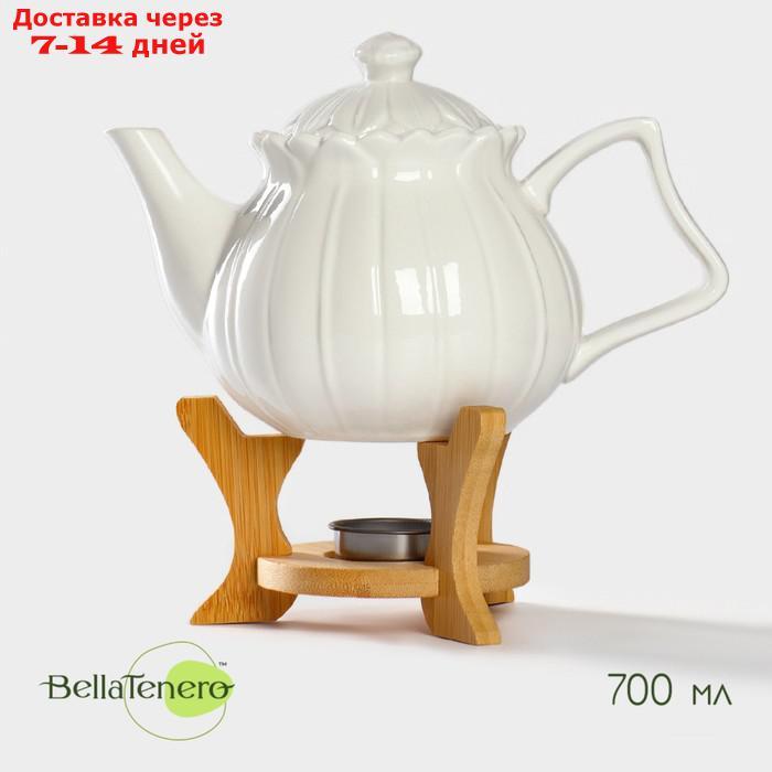 Чайник заварочный "Эстет. Тюльпан", 900 мл, подогрев, деревянная подставка - фото 1 - id-p227016498