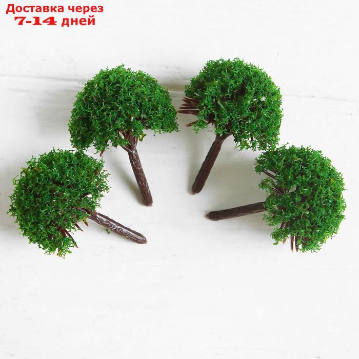 Миниатюра кукольная, набор 4 шт "Дерево" размер 1 шт: 2×2×3,5 см, цвет зелёный - фото 3 - id-p226948034
