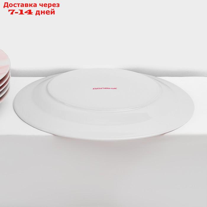 Сервиз столовый Доляна "Мрамор",24 предмета: тарелки 19/21×3,5/24 см, чайная пара 200 мл, цвет розовый - фото 2 - id-p227019017