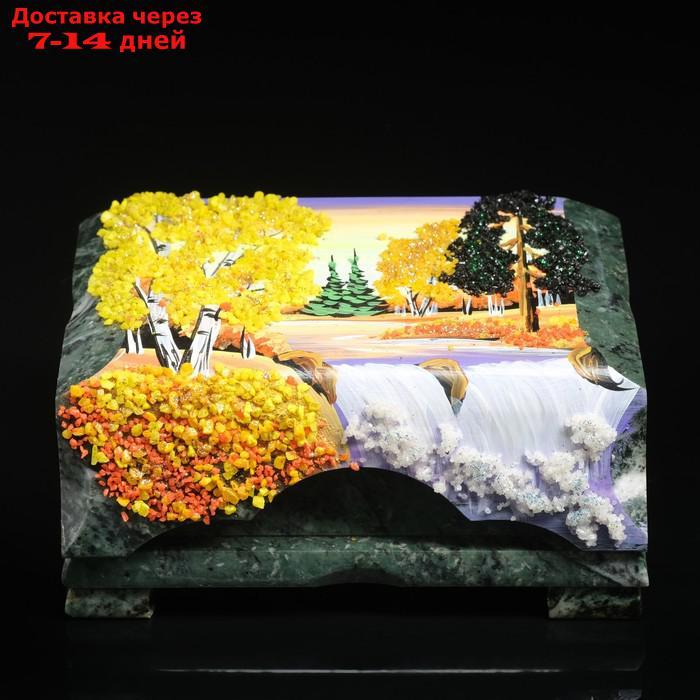 Ларец "Осень" 15х10х7 см, каменная крошка, змеевик - фото 4 - id-p227102342