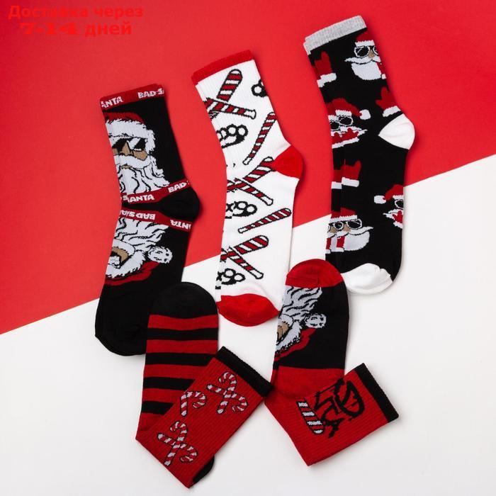 Набор мужских носков "Плохой Санта" р. 41-44 (27-29 см), 5 пар - фото 2 - id-p227104296