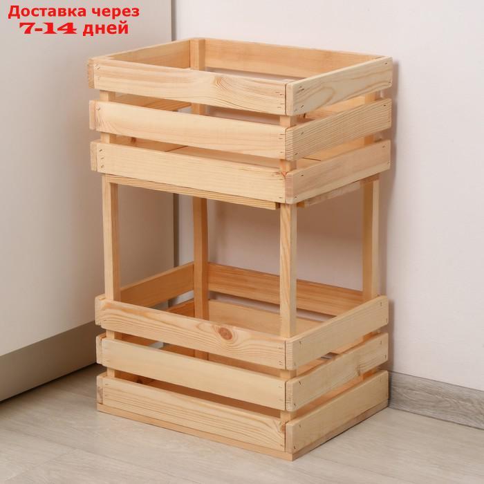 Ящик для овощей, 30 × 40 × 60 см, деревянный, двухуровневый - фото 4 - id-p227095566