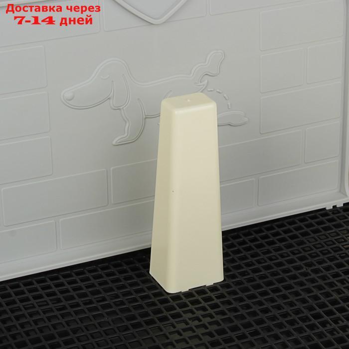 Туалет для собак 46,5 х 35,5 х 5,5 см, со стенкой, съёмной решеткой и столбиком, чёрный - фото 2 - id-p227102348
