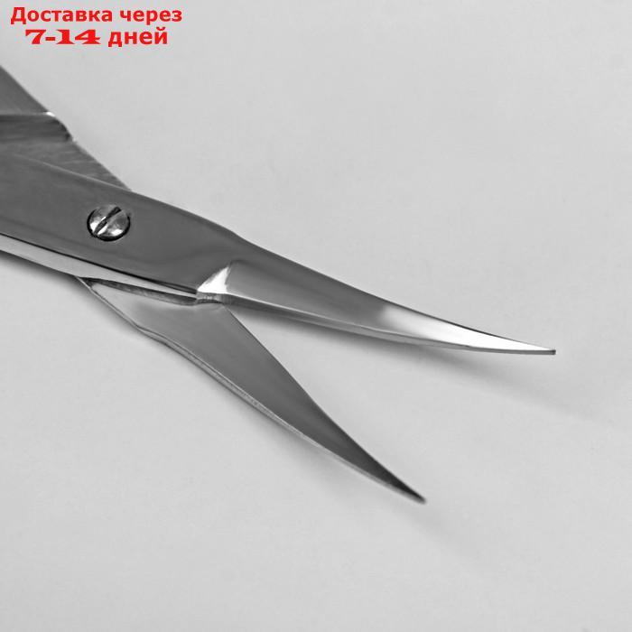 Ножницы маникюрные, для кутикулы, загнутые, 10 см, цвет серебристый, CS-1/7-S (CVD) - фото 2 - id-p226984775