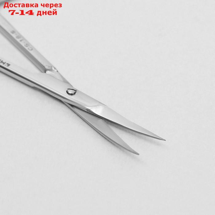 Ножницы маникюрные, для кутикулы, загнутые, 10 см, цвет серебристый, CS-1/8-S (CVD) - фото 2 - id-p226984778