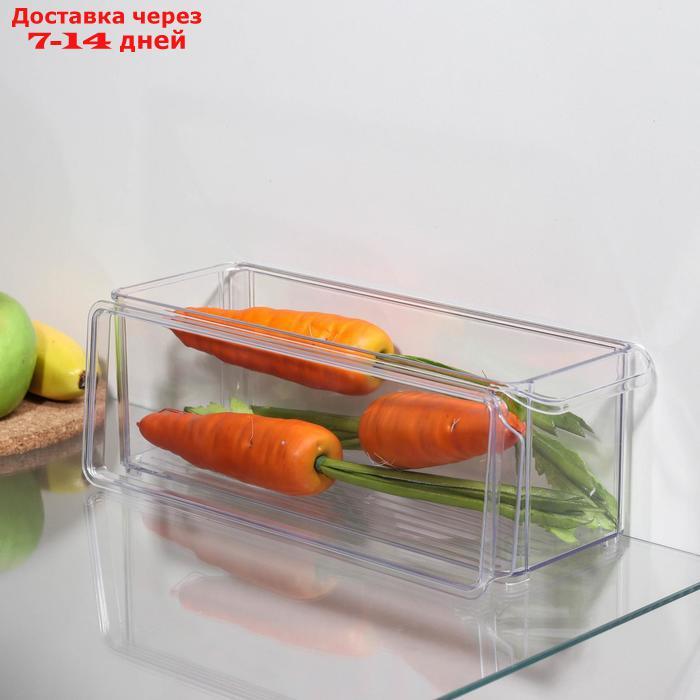 Органайзер для холодильника с крышкой IDEA, 10×30×10 см, цвет прозрачный - фото 3 - id-p227019568