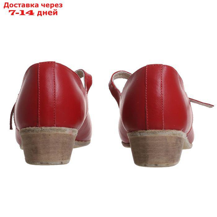 Туфли народные женские, длина по стельке 25,5 см, цвет красный - фото 4 - id-p227100572