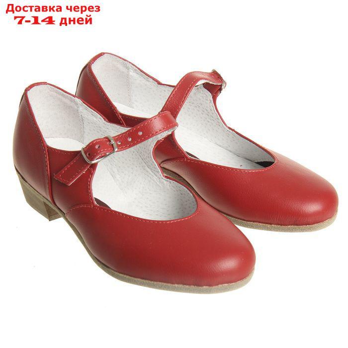 Туфли народные женские, длина по стельке 19,5 см, цвет красный - фото 1 - id-p227100573