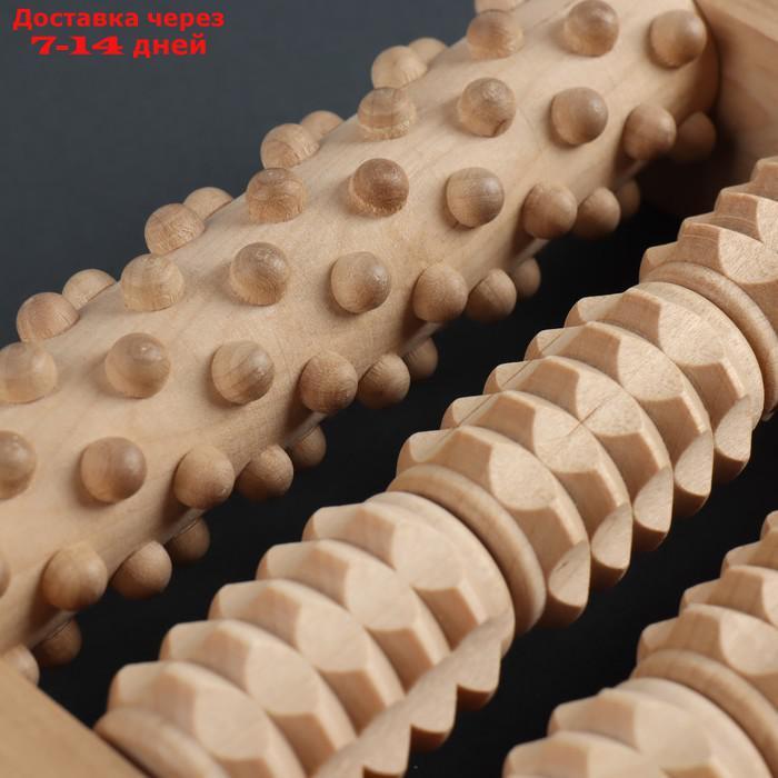 Массажёр для ног "Барабаны", деревянный, 5 комбинированных рядов - фото 3 - id-p226984783