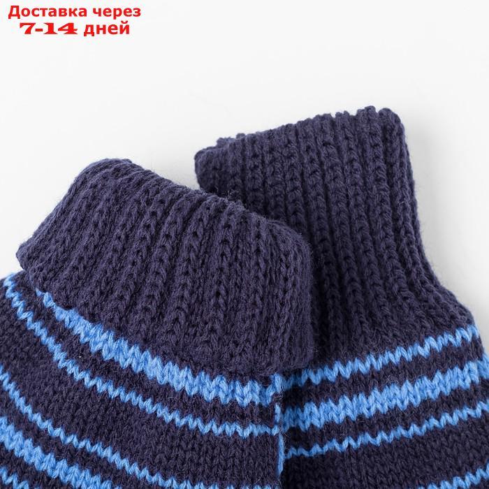 Варежки для мальчика двойные, синий/голубой, размер 17 - фото 3 - id-p227102423