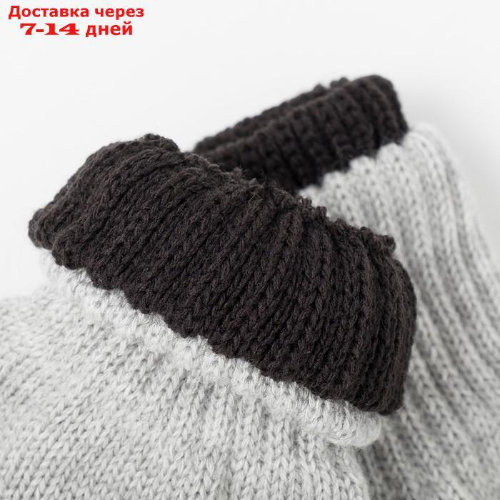 Перчатки детские двойные, чёрный/серый, размер 14 - фото 3 - id-p227102425