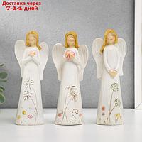 Сувенир полистоун "Ангел с цветами на платье" МИКС 15,5х6х4,5 см