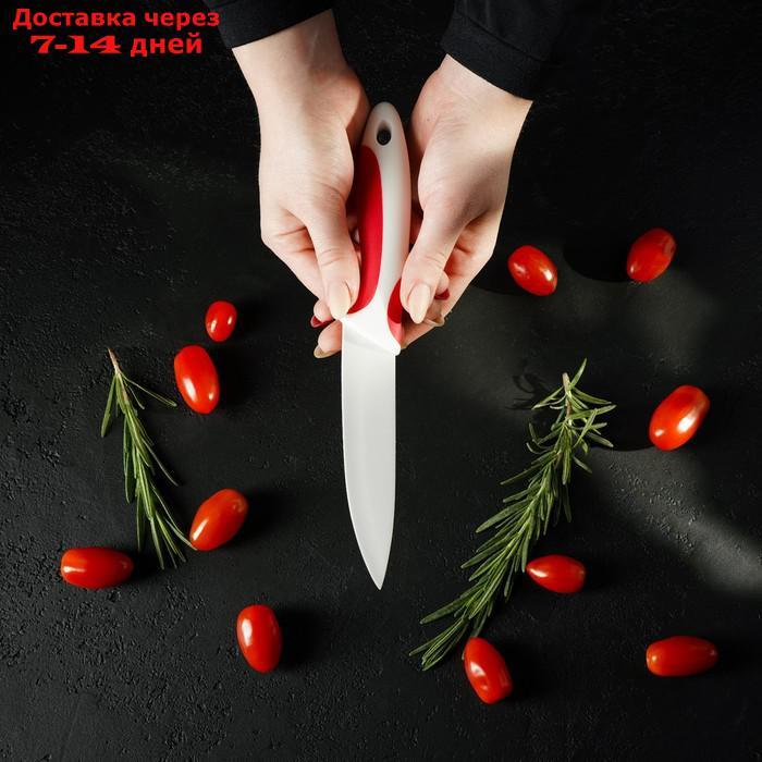 Нож керамический Доляна "Умелец", лезвие 13 см, цвет красный - фото 6 - id-p227019583