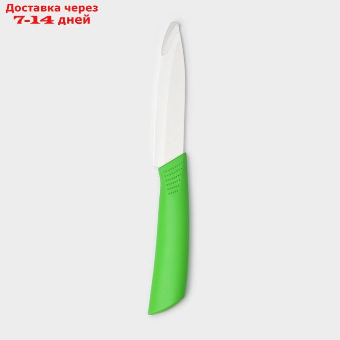 Нож керамический "Симпл", лезвие 10,5 см, ручка soft touch, цвет зелёный - фото 5 - id-p227019587
