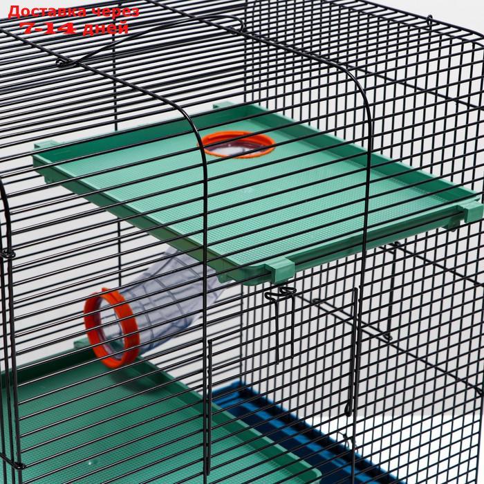 Клетка для грызунов "Дом" трехярусная, 39 x 29 х 49 см, микс цветов - фото 4 - id-p227100608