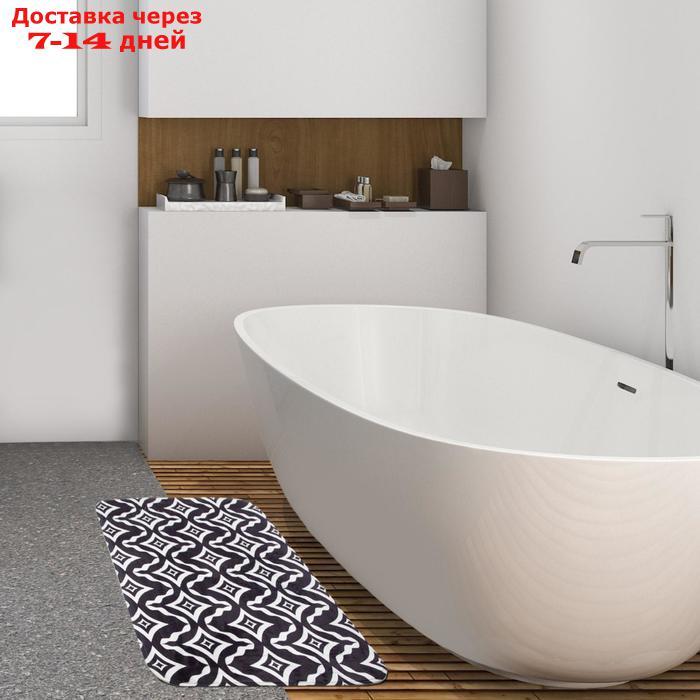 Коврик для ванной Этель "Узор", 80х50 см, велюр - фото 1 - id-p227097314