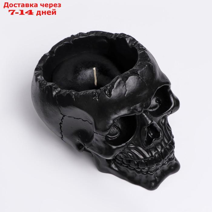 Свеча фигурная ароматическая в бетоне "Череп", черный - фото 4 - id-p227098957