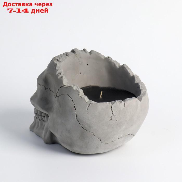 Свеча фигурная ароматическая в бетоне "Череп", черный - фото 7 - id-p227098957