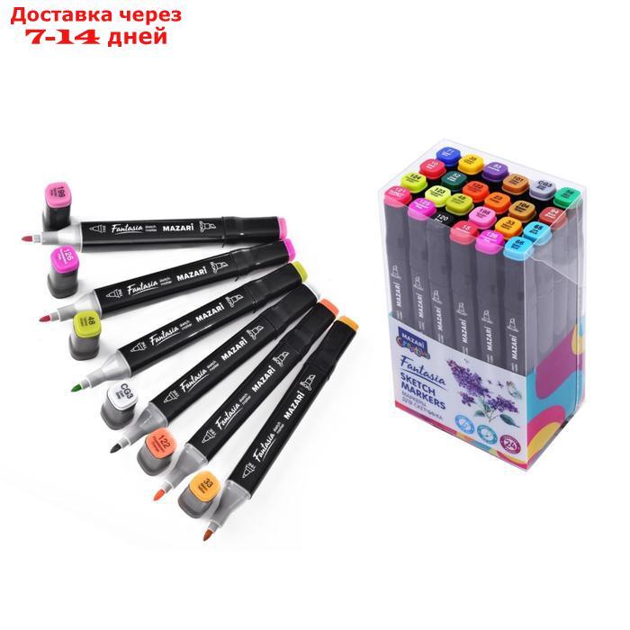 Набор двухсторонних маркеров для скетчинга Mazari Fantasia, Main colors (основные цвета), 24 цвета - фото 1 - id-p227098961