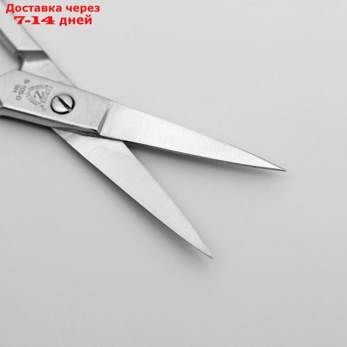 Ножницы маникюрные, прямые, 9,5 см, цвет матовый серебристый, B-105-D-SH - фото 2 - id-p226998325
