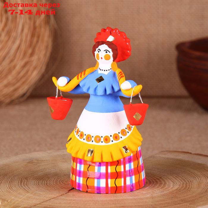 Дымковская игрушка "Барыня - водоноска", 14 см, микс - фото 2 - id-p227102469