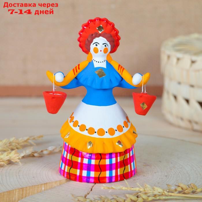 Дымковская игрушка "Барыня - водоноска", 14 см, микс - фото 8 - id-p227102469