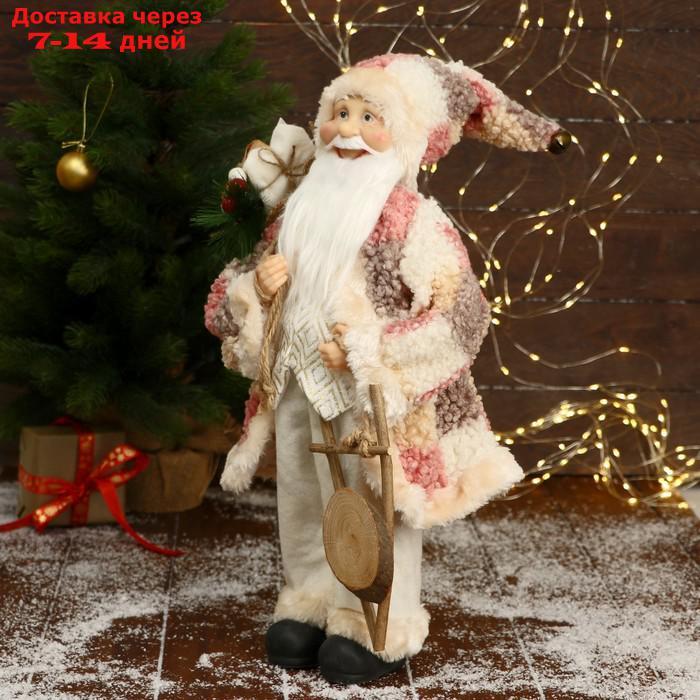 Дед Мороз "В клетчатой шубе, кофте ромбик, с подарками" 25х45 см - фото 2 - id-p227106275