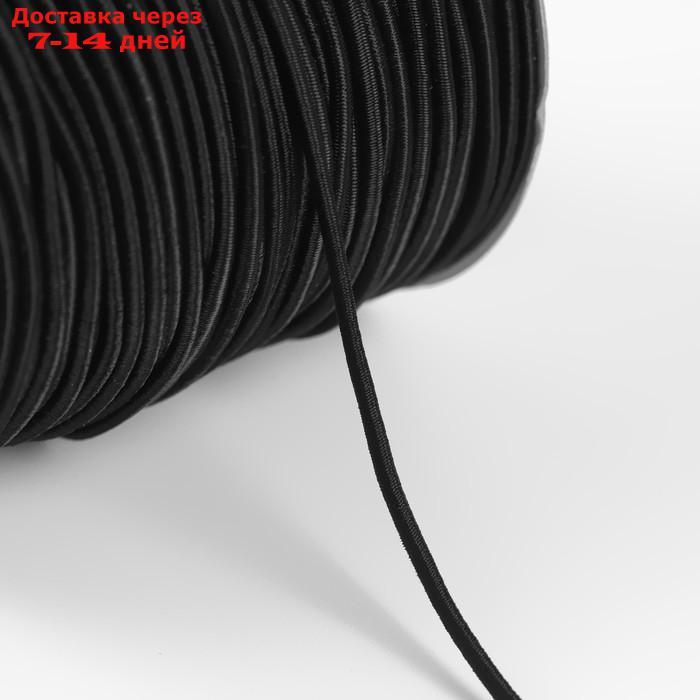 Резинка шляпная с текстильным покрытием, 2 мм, 50 ± 0,5 м, цвет чёрный - фото 2 - id-p227106280