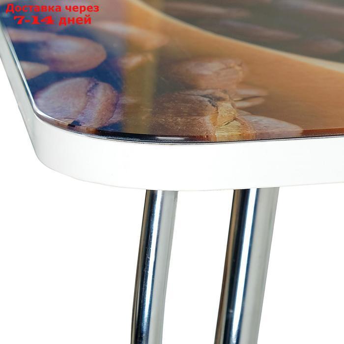 Стол прямоугольный с фотопечатью Кофе-4 1000х600х757 столешница стеклянная - фото 4 - id-p227099043