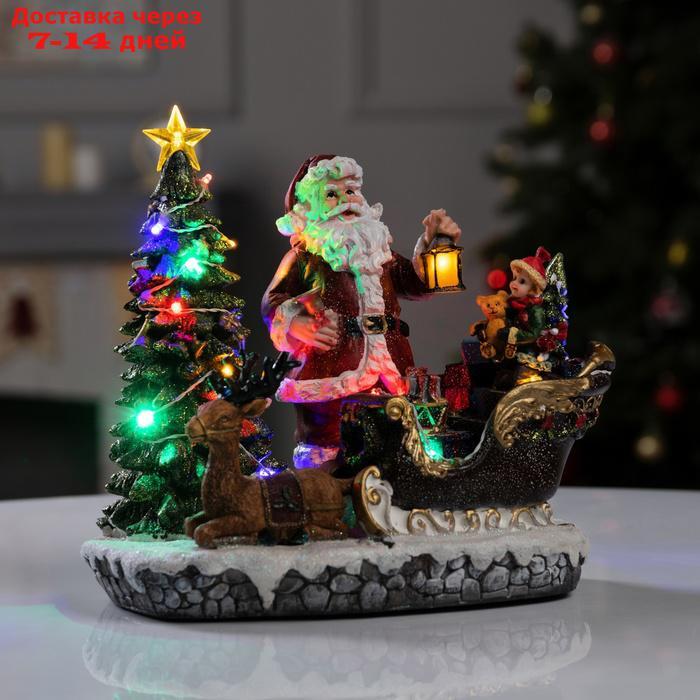 Фигура световая "Новогодние сани с подарками" 25х18 см, 17 LED, USB, музыка , АА*3, RGB - фото 2 - id-p227008611