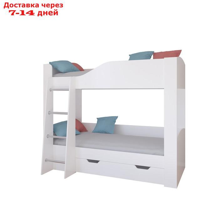 Детская двухъярусная кровать "Астра 2", цвет белый / белый - фото 2 - id-p227108303