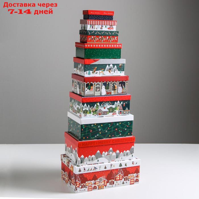Набор подарочных коробок 10 в 1 "Новогодние истории", 12 × 7 × 4 - 32.5 × 20 × 12.5 см - фото 3 - id-p227102482