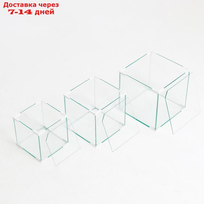 Комплект аквариумов "Матрёшка" куб, белый угол, 16, 27, 43 л - фото 3 - id-p227104450