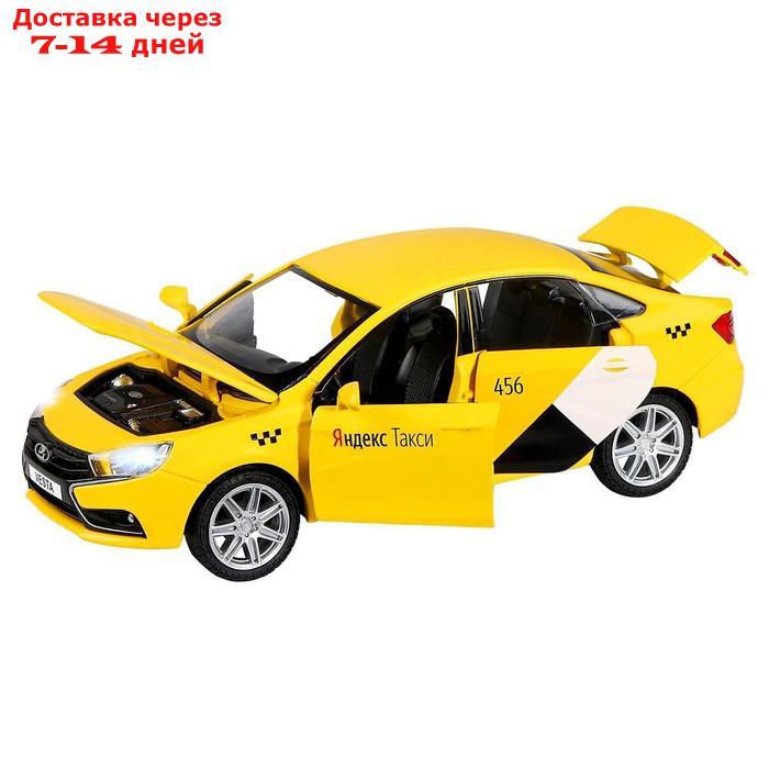 Машина металлическая "Lada Vesta Яндекс Такси" 1:24, открываются двери, багажник, световые и звуковые эффекты, - фото 3 - id-p227110183