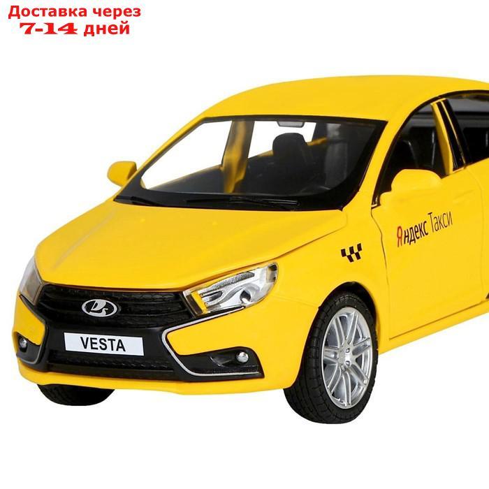 Машина металлическая "Lada Vesta Яндекс Такси" 1:24, открываются двери, багажник, световые и звуковые эффекты, - фото 5 - id-p227110183