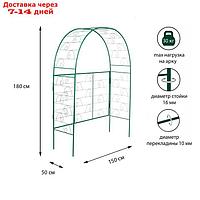 Арка садовая, разборная, 180 × 150 × 50 см, металл, зелёная, "Беседка"