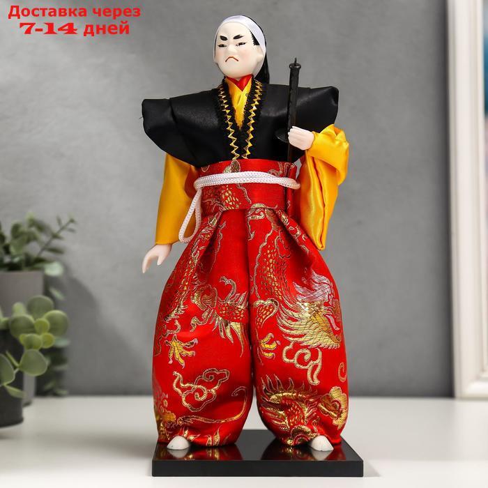 Кукла коллекционная "Воин в ярком кимоно с саблей" 30х12,5х12,5 см - фото 1 - id-p226951664