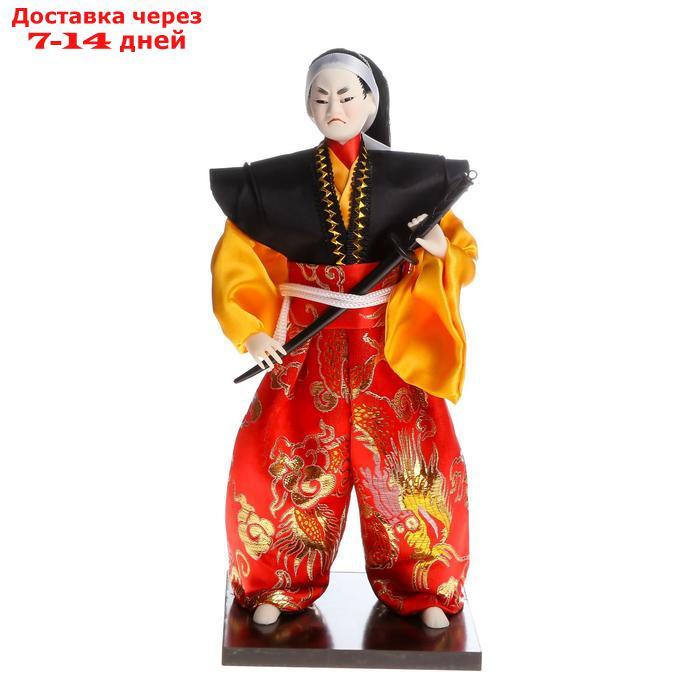 Кукла коллекционная "Воин в ярком кимоно с саблей" 30х12,5х12,5 см - фото 2 - id-p226951664