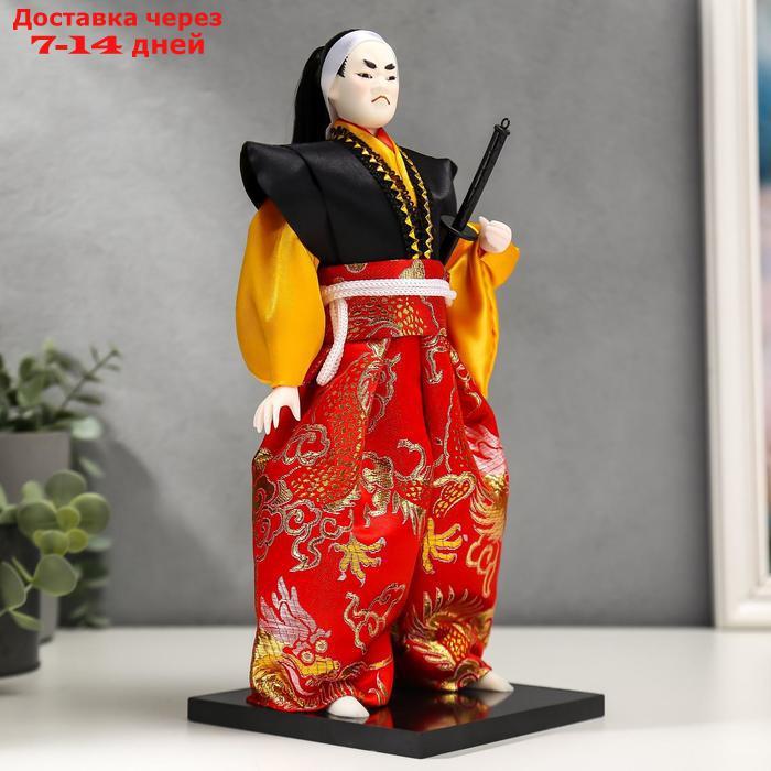 Кукла коллекционная "Воин в ярком кимоно с саблей" 30х12,5х12,5 см - фото 3 - id-p226951664