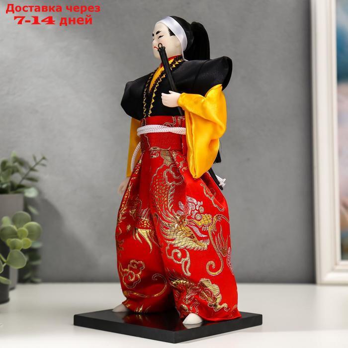 Кукла коллекционная "Воин в ярком кимоно с саблей" 30х12,5х12,5 см - фото 4 - id-p226951664