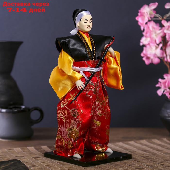 Кукла коллекционная "Воин в ярком кимоно с саблей" 30х12,5х12,5 см - фото 7 - id-p226951664