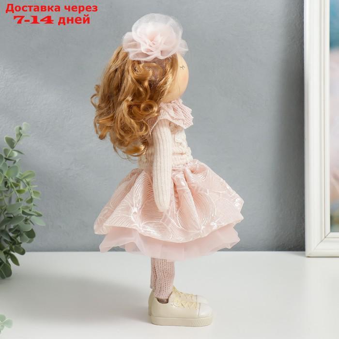 Кукла интерьерная "Малышка Ася в розовом, с медведем" 36х13х15,5 см - фото 2 - id-p227112006