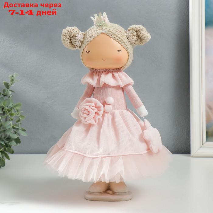 Кукла интерьерная "Маленькая принцесса в розовом, с цветком" 35х15,5х17 см - фото 1 - id-p227112012