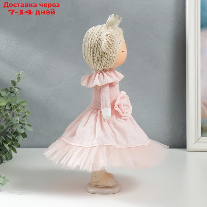 Кукла интерьерная "Маленькая принцесса в розовом, с цветком" 35х15,5х17 см - фото 2 - id-p227112012