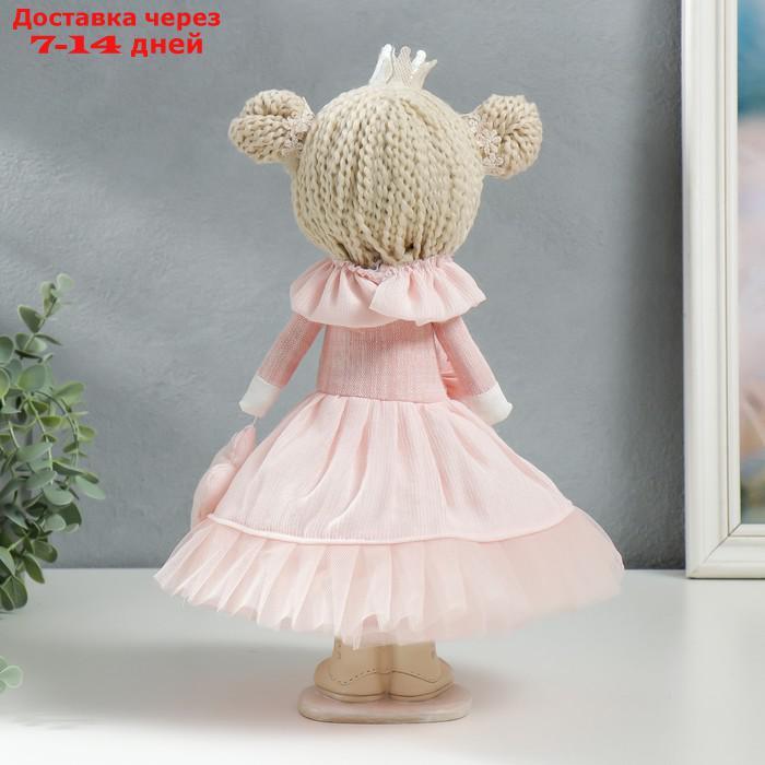 Кукла интерьерная "Маленькая принцесса в розовом, с цветком" 35х15,5х17 см - фото 3 - id-p227112012