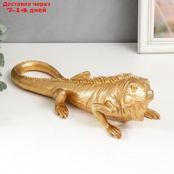 Сувенир полистоун "Золотая игуана" 11х11,5х36 см